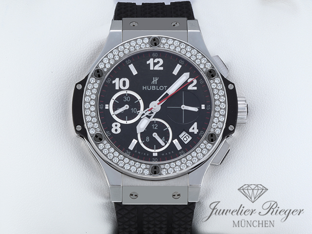 Bild 1 der Galerie: Hublot Big Bang 41 mm 2018 Chronograph 341.SX.130.RX.114 Edelstahl Diamanten