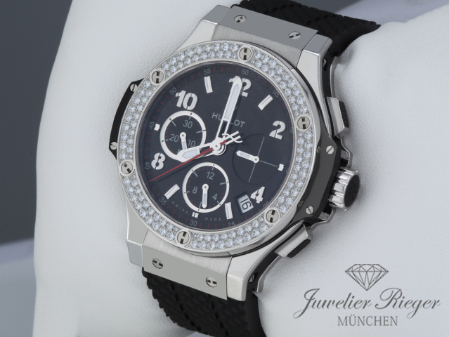 Bild 2 der Galerie: Hublot Big Bang 41 mm 2018 Chronograph 341.SX.130.RX.114 Edelstahl Diamanten