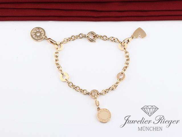 Bild 3 der Galerie: Bulgari Bvlgari Armband mit Charms Gelbgold 750 Onyx Tondo Sonne Gold