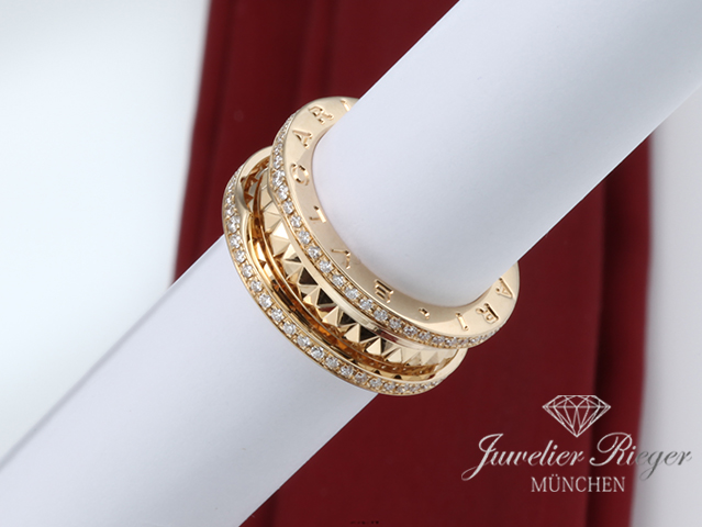 Image 4 of gallery: Bvlgari Ring B-Zero 1 Rock 2-Band Gelbgold 750 Diamanten Gr 51 Gold