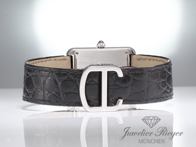 Image 6 of gallery: Cartier Tank Solo Kleines Modell W5200005 2017 Edelstahl Lederband Stahl