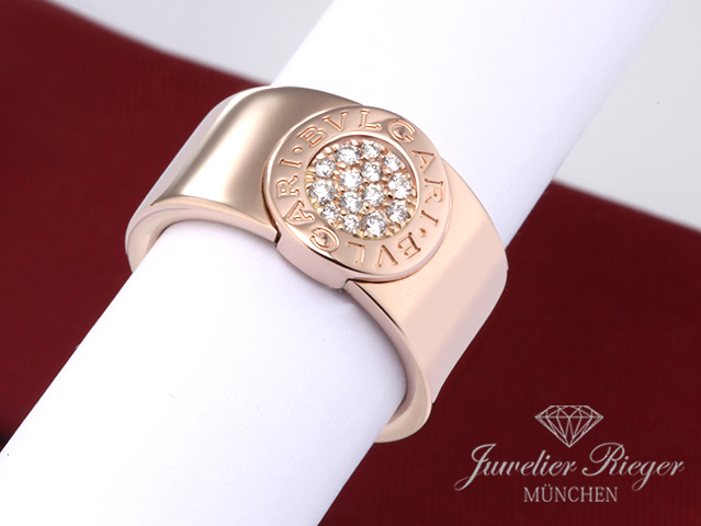 Image 1 of gallery: Bulgari Ring Bvlgari Rosegold 750 Gr 53 Diamanten Brillanten 2018 AN857275 Gold