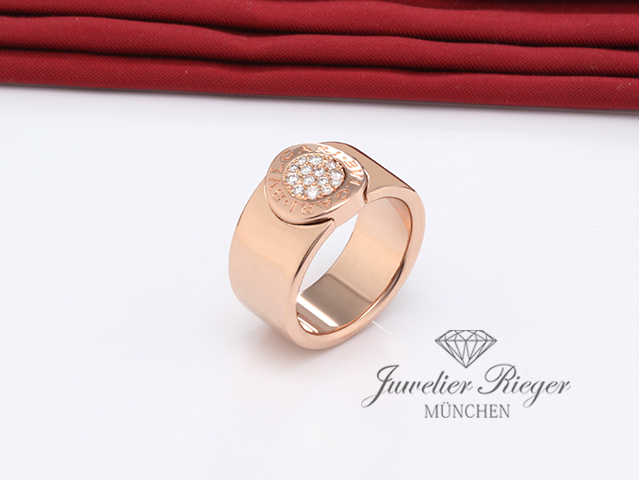 Image 3 of gallery: Bulgari Ring Bvlgari Rosegold 750 Gr 53 Diamanten Brillanten 2018 AN857275 Gold