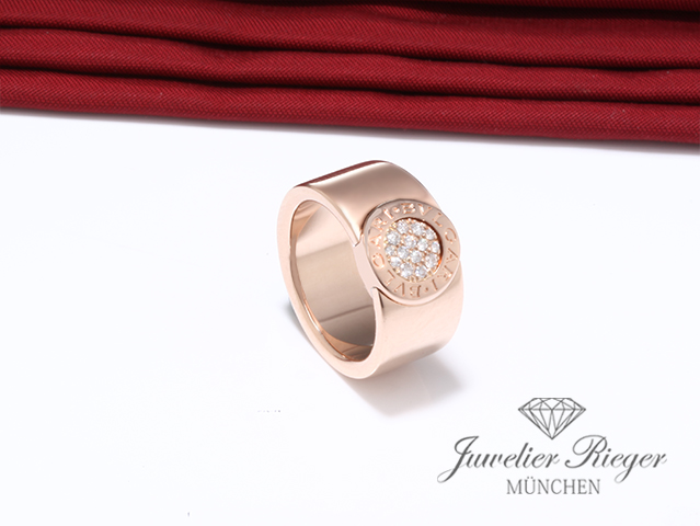 Image 4 of gallery: Bulgari Ring Bvlgari Rosegold 750 Gr 53 Diamanten Brillanten 2018 AN857275 Gold