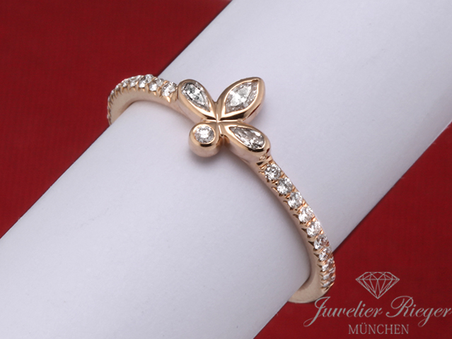 Bild 1 der Galerie: Tiffany & Co. Ring Fleur de Lis Rosegold 750 Diamanten Brillanten Größe 51 Gold