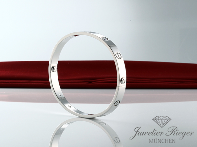 Image 4 of gallery: Cartier Armreif Love Weissgold 750 Größe 16 4 Diamanten Gold Damen Armband