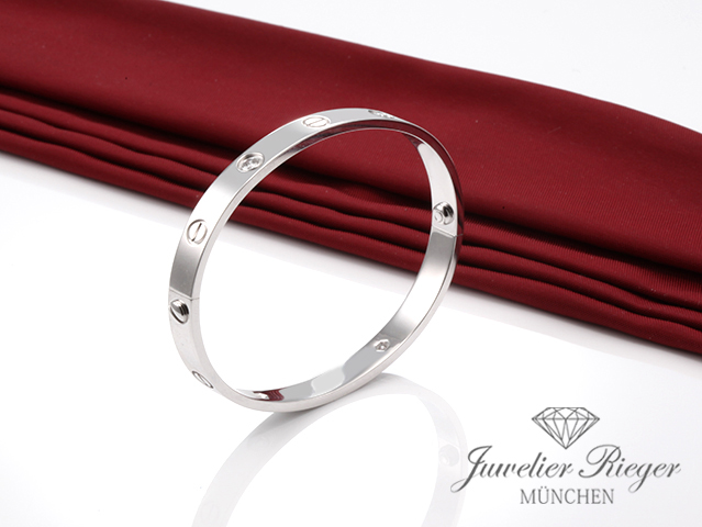 Image 3 of gallery: Cartier Armreif Love Weissgold 750 Größe 16 4 Diamanten Gold Damen Armband