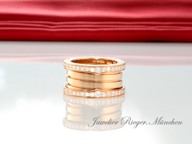 Bild 3 der Galerie: Bvlgari Ring B-Zero 1 4-Band Rosegold 750 Diamanten 1,24 ct. Gr 53 Gold