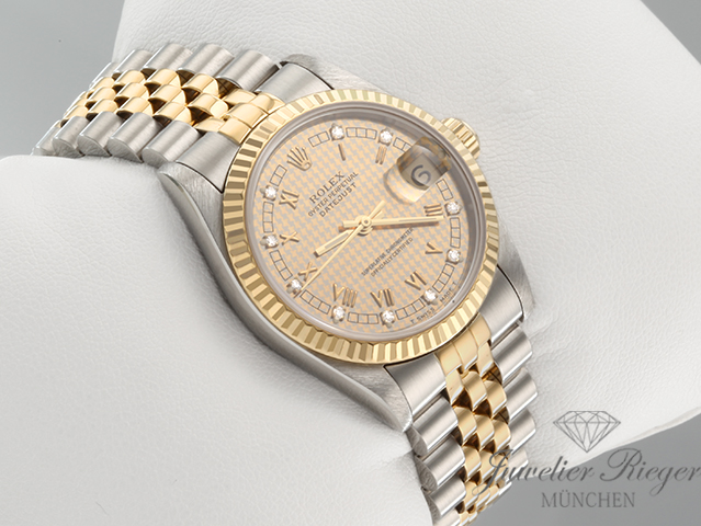 Bild 3 der Galerie: Rolex Medium Datejust 31 mm Stahl Gelbgold 750 Diamanten Automatik