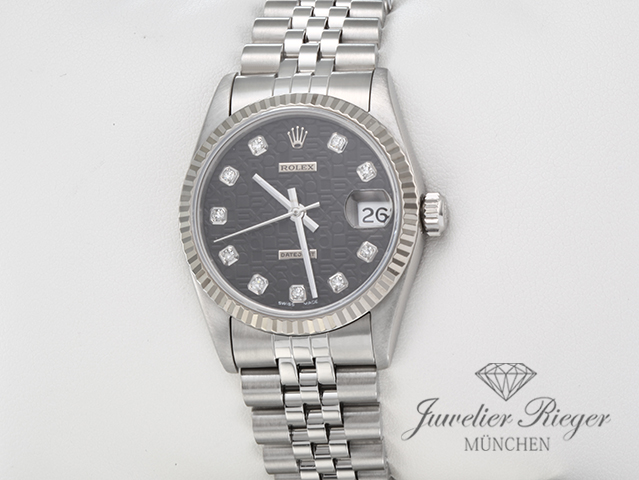 Bild 2 der Galerie: Rolex Medium Datejust 31 mm Stahl Weissgold 750 Diamanten Automatik Gold