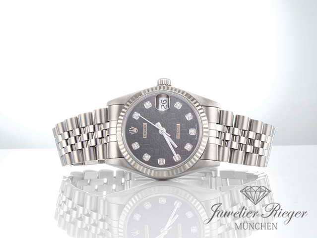 Bild 4 der Galerie: Rolex Medium Datejust 31 mm Stahl Weissgold 750 Diamanten Automatik Gold