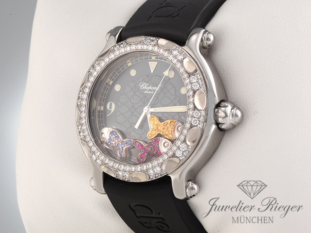 Bild 2 der Galerie: Chopard Happy Sport Fish Edelstahl 28/8347 Saphire Rubine Diamonds Gold