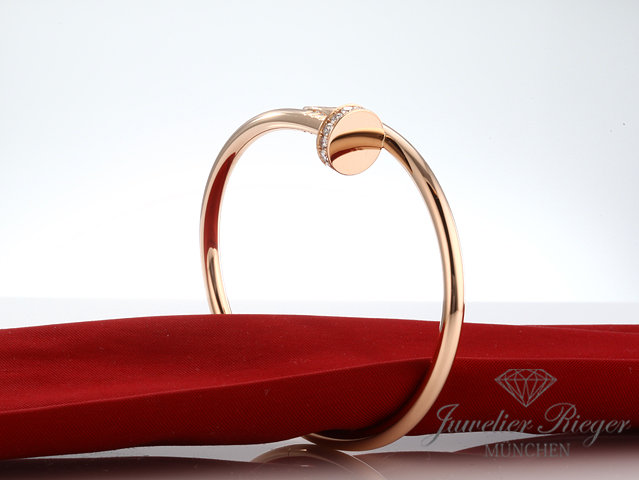 Bild 3 der Galerie: Cartier Armreif Juste un Clou Rosegold 750 Diamanten Gr 15 2015 Gold