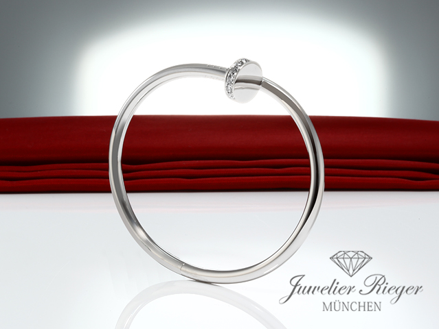 Bild 3 der Galerie: Cartier Armreif Juste un Clou Weissgold 750 Diamanten Gr 18 Gold Damen