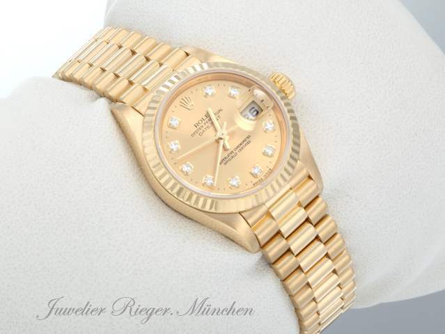Bild 3 der Galerie: Rolex Lady Datejust Gelbgold 750 Diamanten 1998 Automatik Gold Damen