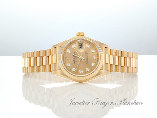 Bild 4 der Galerie: Rolex Lady Datejust Gelbgold 750 Diamanten 1998 Automatik Gold Damen