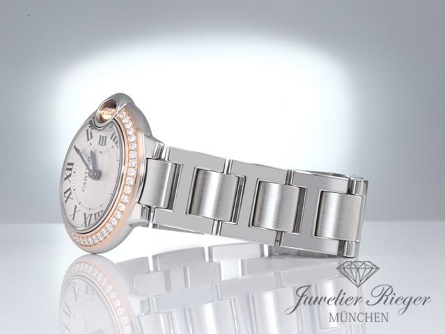 Bild 5 der Galerie: Cartier Ballon Bleu 28 mm Edelstahl Rosegold 750 Diamanten WE902079 Stahl Gold