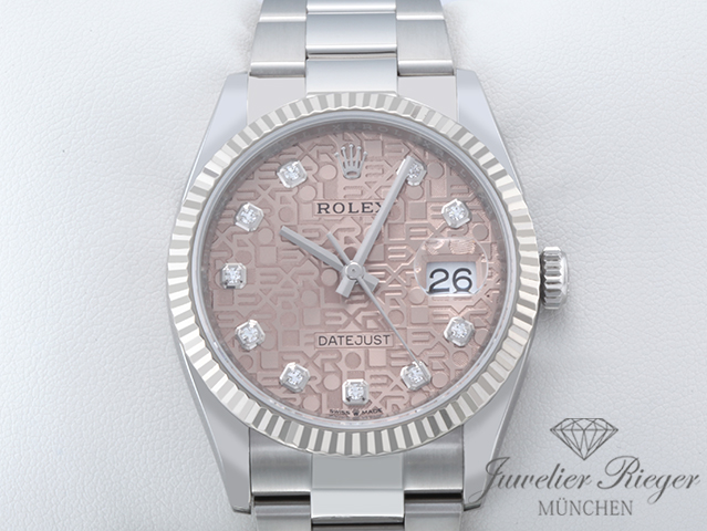 Bild 1 der Galerie: Rolex Datejust 36 126234 2022 Stahl Weissgold 750 Diamanten Automatik Gold