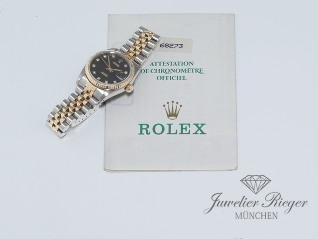 Bild 7 der Galerie: Rolex Medium Datejust Stahl Gelbgold 750 Diamanten Automatik Gold Stahl