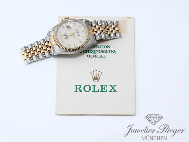 Image 7 of gallery: Rolex Datejust 36 mm 16233 1995 Edelstahl Gelbgold 750 Automatik Stahl Gold