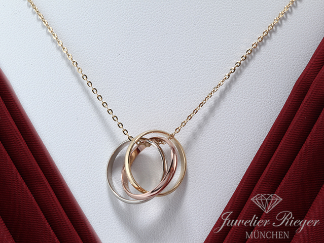 Bild 2 der Galerie: Cartier Kette & Ring Trinity Gelbgold Rosegold Weissgold 750 Gold Halskette