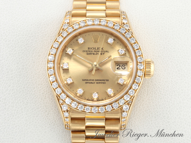 Bild 1 der Galerie: Rolex Lady Datejust Gelbgold 750 1998 Diamanten Brillanten Automatik Gold Damen