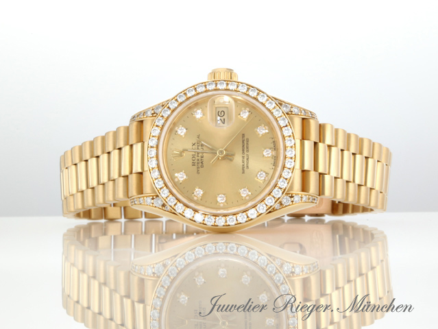 Bild 4 der Galerie: Rolex Lady Datejust Gelbgold 750 1998 Diamanten Brillanten Automatik Gold Damen