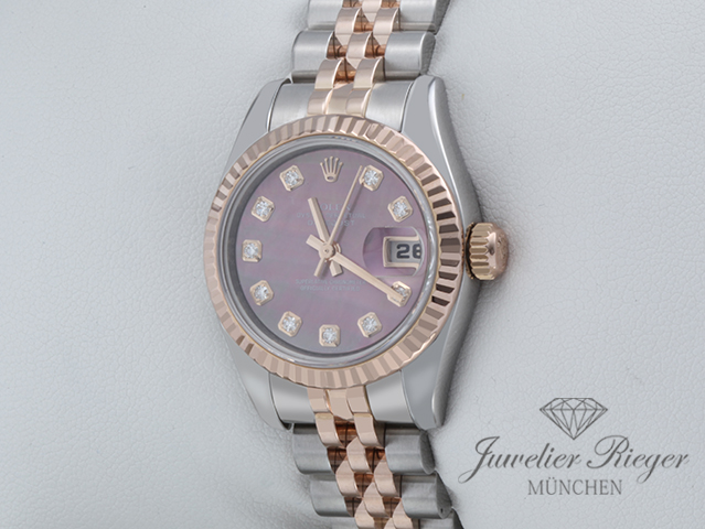 Image 3 of gallery: Rolex Lady Datejust 179171 Stahl Roségold 750 Diamanten Perlmutt Automatik