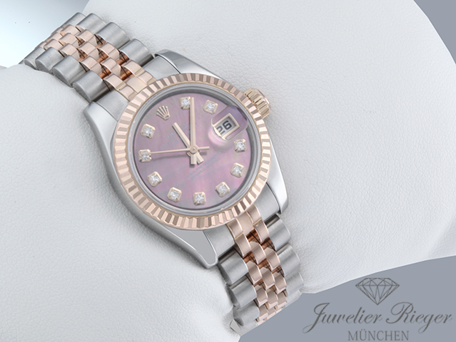 Image 2 of gallery: Rolex Lady Datejust 179171 Stahl Roségold 750 Diamanten Perlmutt Automatik