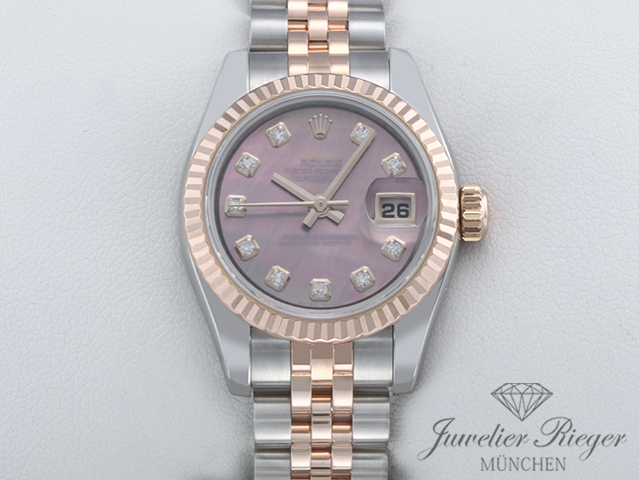 Image 1 of gallery: Rolex Lady Datejust 179171 Stahl Roségold 750 Diamanten Perlmutt Automatik