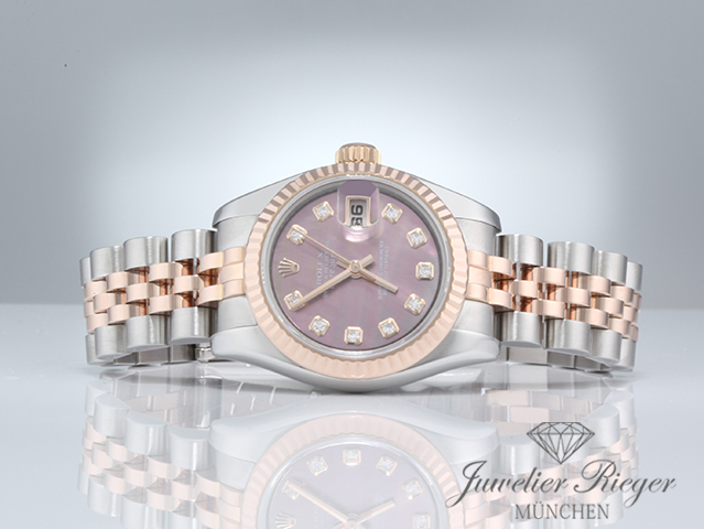 Image 4 of gallery: Rolex Lady Datejust 179171 Stahl Roségold 750 Diamanten Perlmutt Automatik