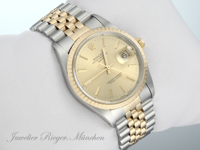 Bild 3 der Galerie: Rolex Date 34 mm 15223 Stahl Gelbgold 750 Automatik Medium Gold