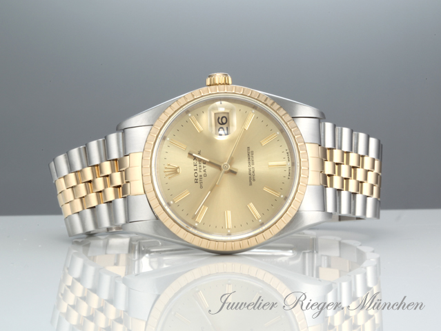 Bild 4 der Galerie: Rolex Date 34 mm 15223 Stahl Gelbgold 750 Automatik Medium Gold