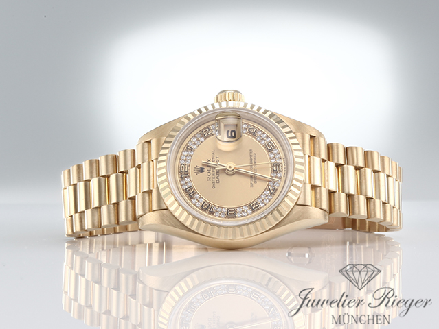 Bild 4 der Galerie: Rolex Lady Datejust Gelbgold 750 Diamanten Automatik Gold Damen