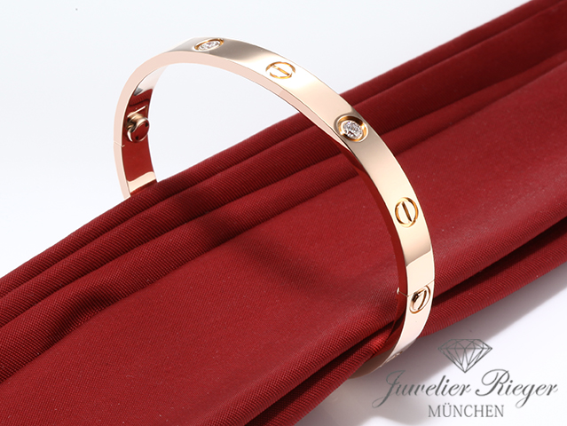Image 2 of gallery: Cartier Armreif Love Rosegold 750 Größe 19 2017 Diamanten Gold Armband