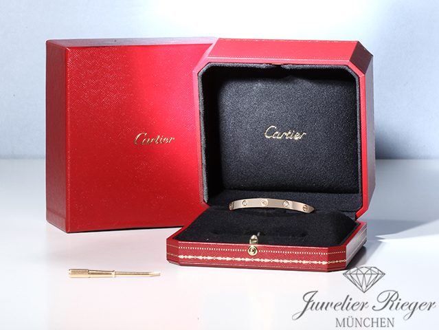 Image 6 of gallery: Cartier Armreif Love Rosegold 750 Größe 19 2017 Diamanten Gold Armband