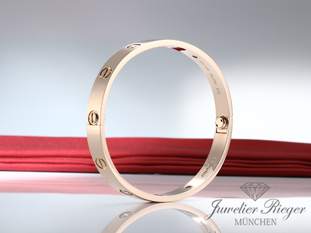 Image 5 of gallery: Cartier Armreif Love Rosegold 750 Größe 19 2017 Diamanten Gold Armband