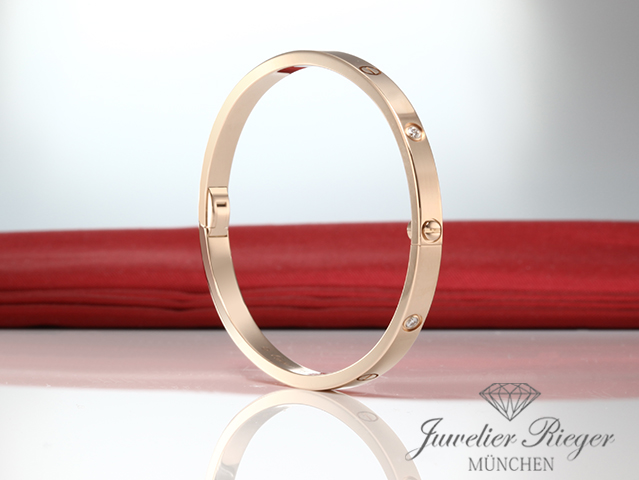 Bild 2 der Galerie: Cartier Armreif Love SM Rosegold 750 6 Diamanten Größe 17 2020 Gold B6079317