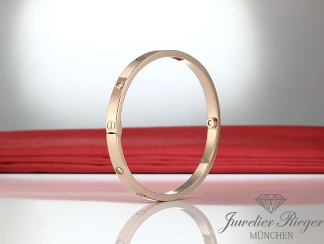 Bild 3 der Galerie: Cartier Armreif Love SM Rosegold 750 6 Diamanten Größe 17 2020 Gold B6079317