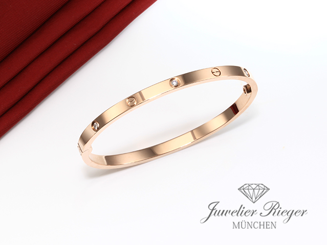 Bild 1 der Galerie: Cartier Armreif Love SM Rosegold 750 6 Diamanten Größe 17 2020 Gold B6079317
