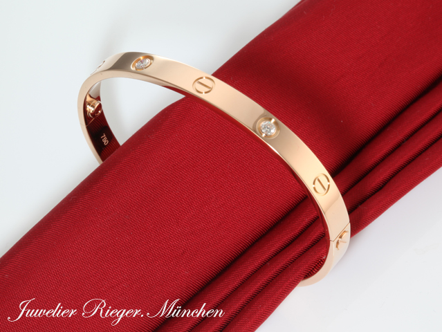 Bild 2 der Galerie: Cartier Armreif Love Rosegold 750 Größe 18 4 Diamanten Gold Armband