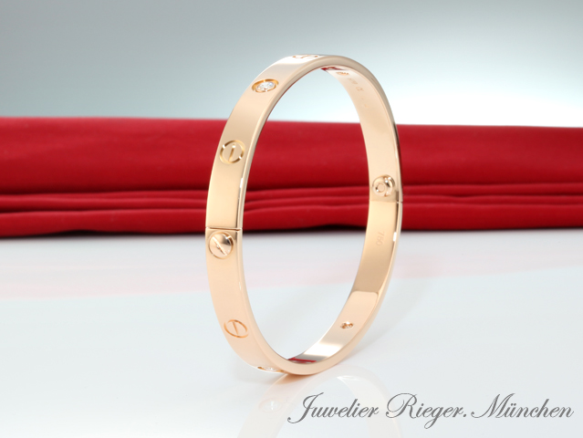 Bild 5 der Galerie: Cartier Armreif Love Rosegold 750 Größe 18 4 Diamanten Gold Armband