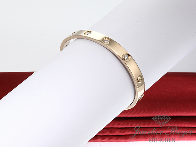 Bild 3 der Galerie: Cartier Armreif Love Gelbgold 750 Größe 16 10 Diamanten 2011 Gold Armband