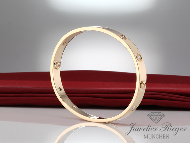 Bild 2 der Galerie: Cartier Armreif Love Gelbgold 750 Größe 16 10 Diamanten 2011 Gold Armband