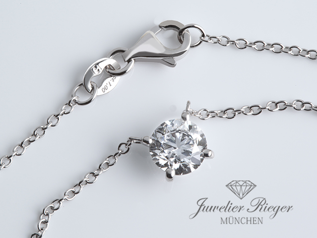 Bild 4 der Galerie: Hollfelder Collier Diva Solitär Weissgold 750 Diamant 1,00 ct. 2021 Kette Gold