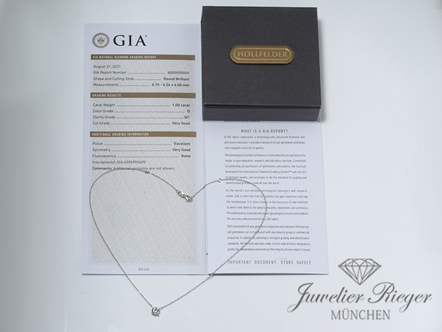 Bild 5 der Galerie: Hollfelder Collier Diva Solitär Weissgold 750 Diamant 1,00 ct. 2021 Kette Gold