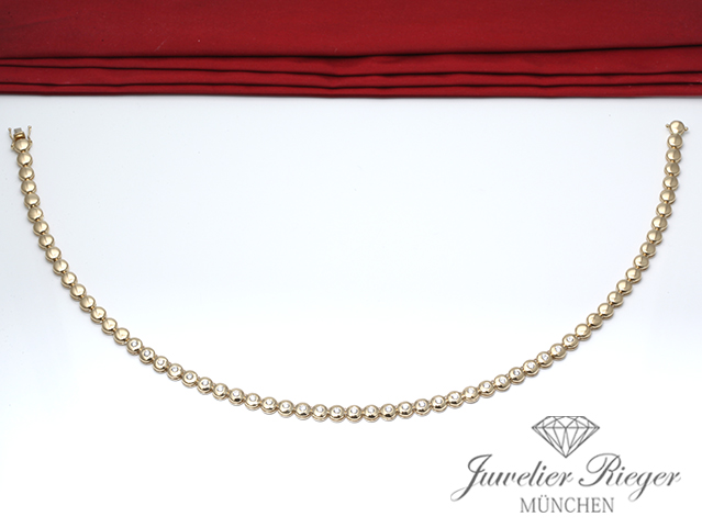 Bild 6 der Galerie: Tennis-Brillant Collier Gelbgold 750 Diamanten ca. 2,27 ct Brillanten Gold Kette