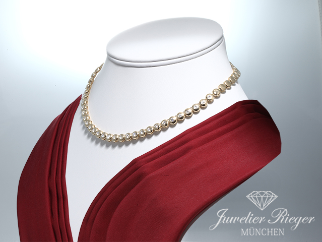 Bild 3 der Galerie: Tennis-Brillant Collier Gelbgold 750 Diamanten ca. 2,27 ct Brillanten Gold Kette