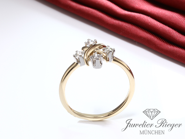 Bild 4 der Galerie: Tiffany & Co. Ring Schlumberger Lynn Gelbgold 750 Platin 950 Diamanten Gr. 53