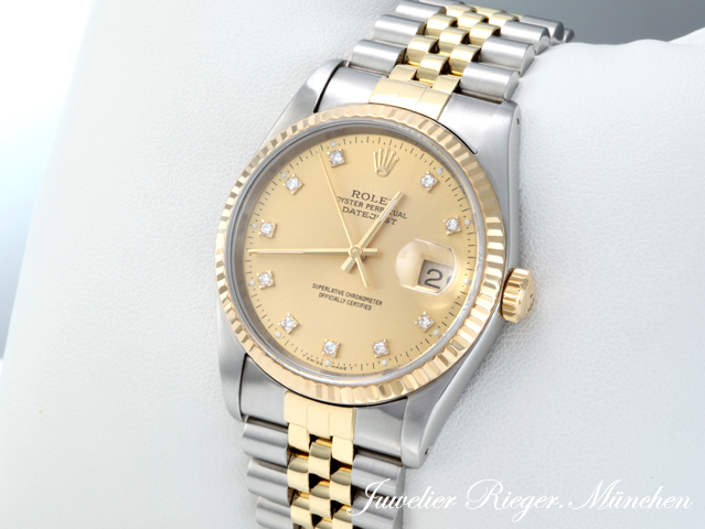 Bild 2 der Galerie: Rolex Datejust 36 mm 16233 Edelstahl Gelbgold 750 Automatik Gold